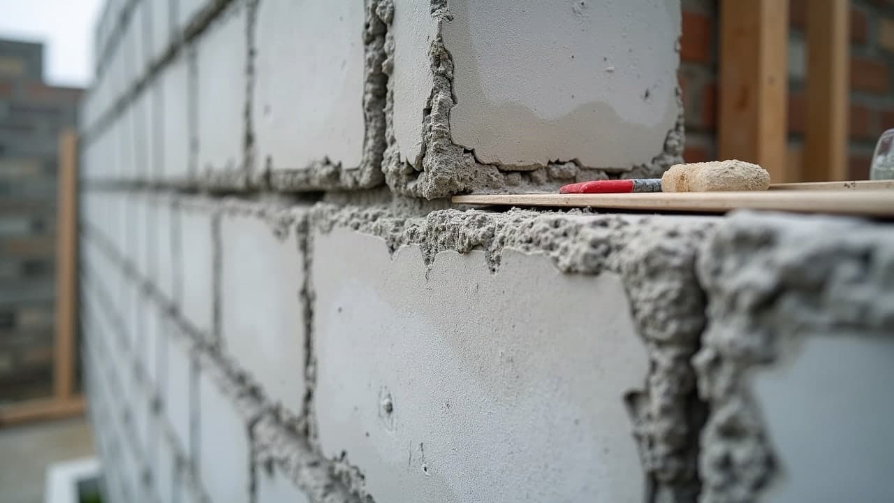Travaux de maçonnerie sur un chantier du pays de Lorient