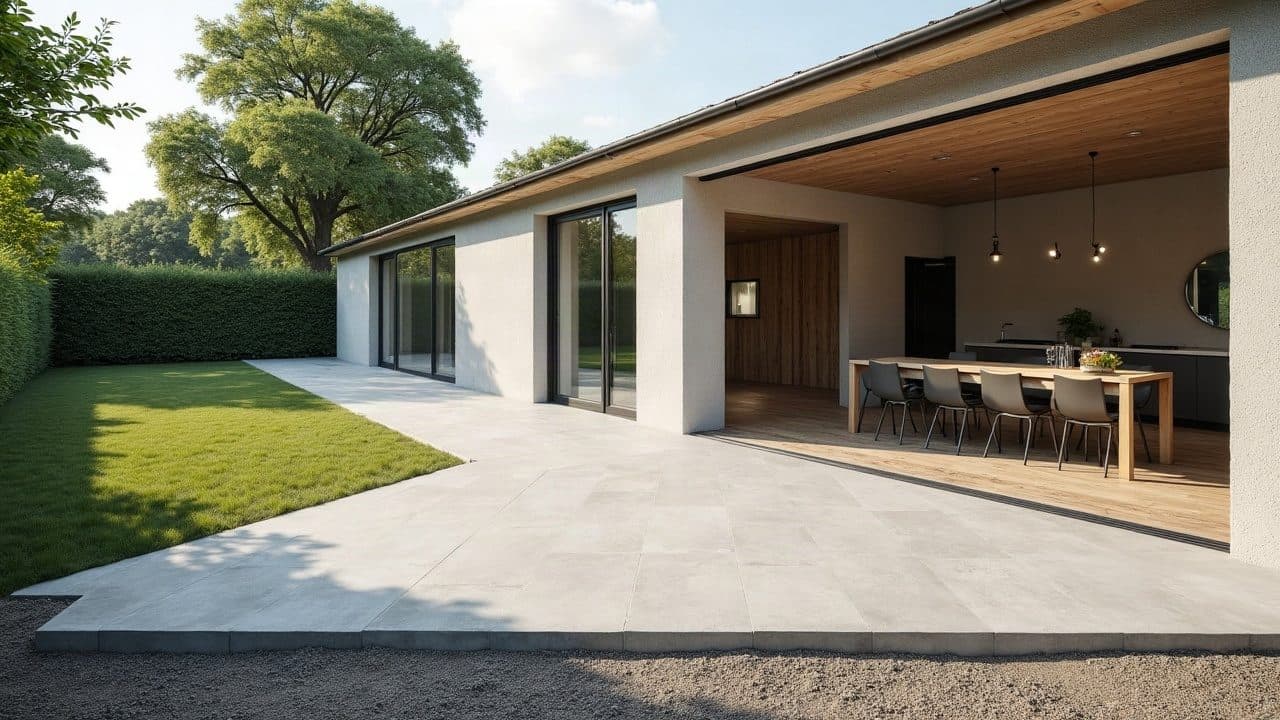 Annexe de jardin maçonnée et enduite sur dalle neuve